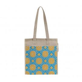 WHEEL PRINTED JUTE  BAG
