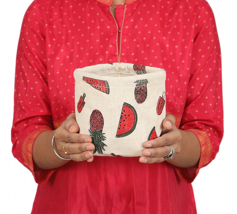 Printed Jute Plant Pot Bags