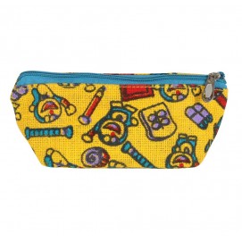 Boat Shape Jute Pencil Pouch