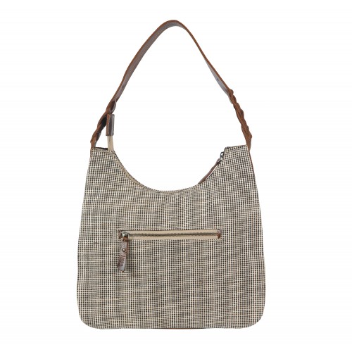 oxford and leather hand bag