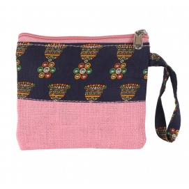 Jute and Kalamkari Mix Pouch