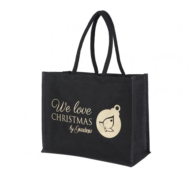 Coal black jute bag