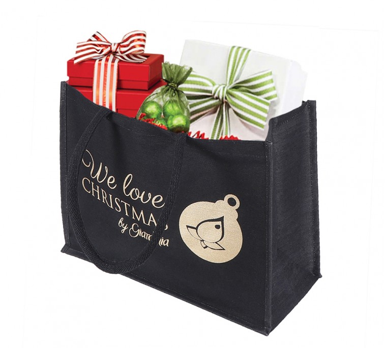 Coal black jute bag