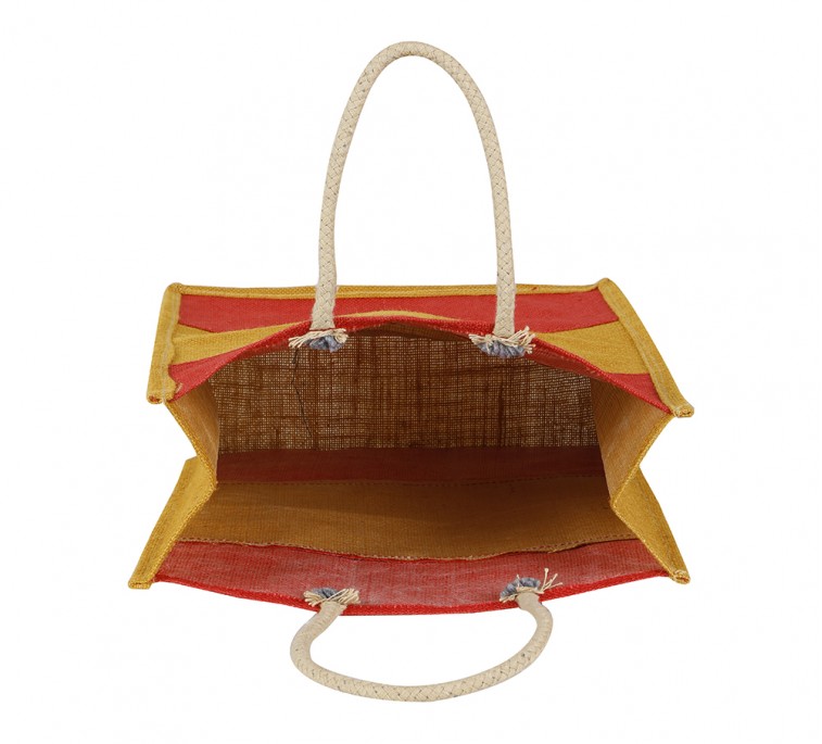 Color mix jute bag