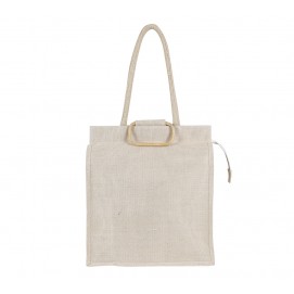 Rope and cane handle juco bag
