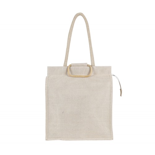 Rope and cane handle juco bag