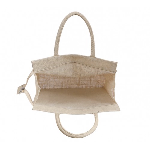 Rope and cane handle juco bag