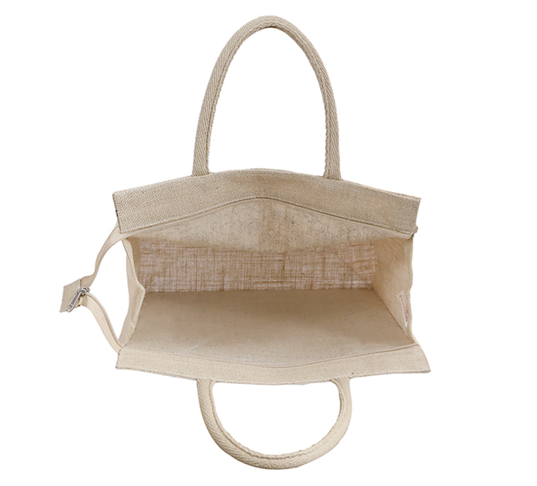 Rope and cane handle juco bag