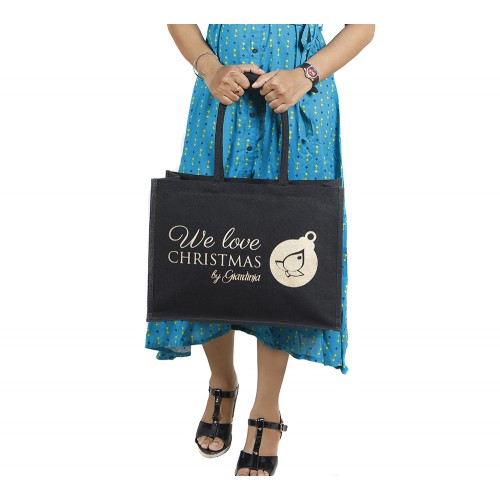 Coal black jute bag