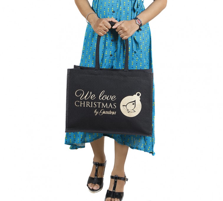 Coal black jute bag