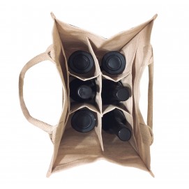 6 bottle compartmental bag