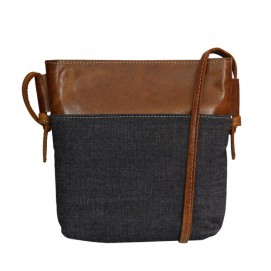 Denim mixed Leather Sling Bag