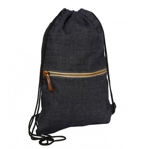 Denim draw string bag