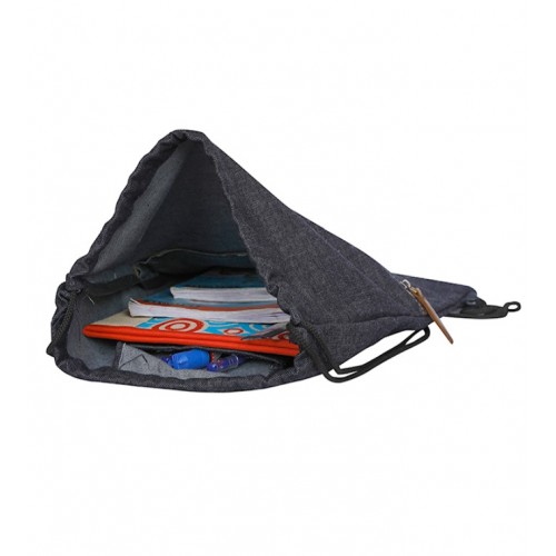 Denim draw string bag