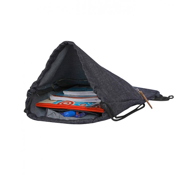 Denim draw string bag