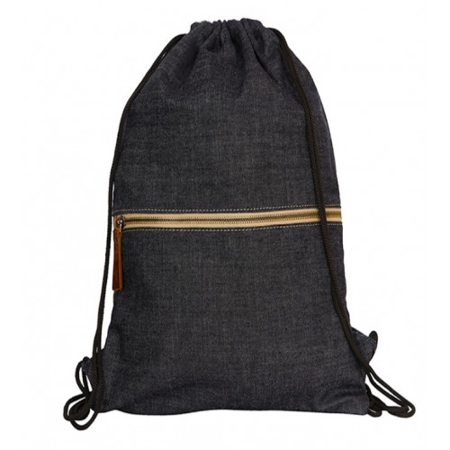 Denim draw string bag