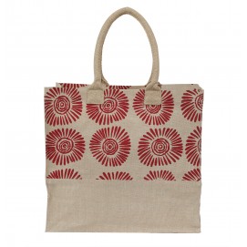 BIG FLOWER PRINTED  JUCO SHOULDER BAG