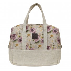 PURPLE FLORALS HAND BAG