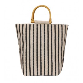 Vertical Stripes Zipper Bag